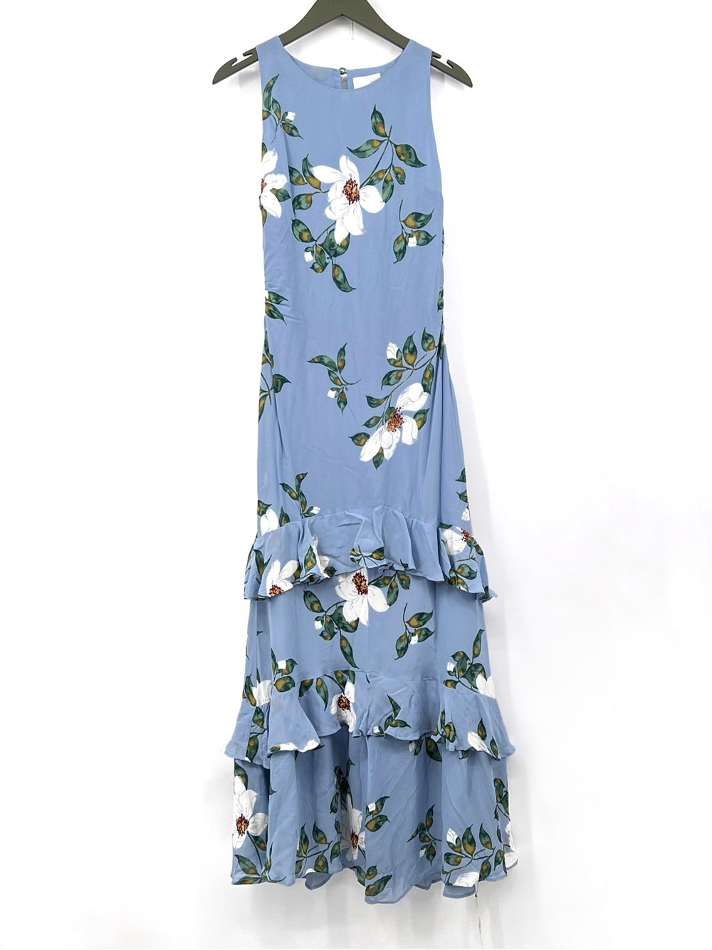 Reformation Magnus Dress
LOUISIANA Light Blue Floral Ruffle Maxi Dress NWT 6